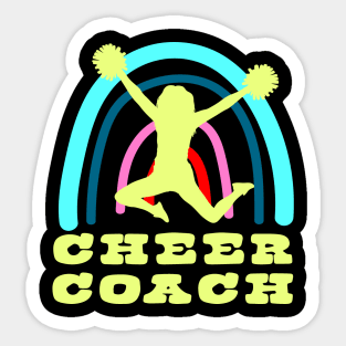 Cheer Coach with Boho Rainbow Sticker
